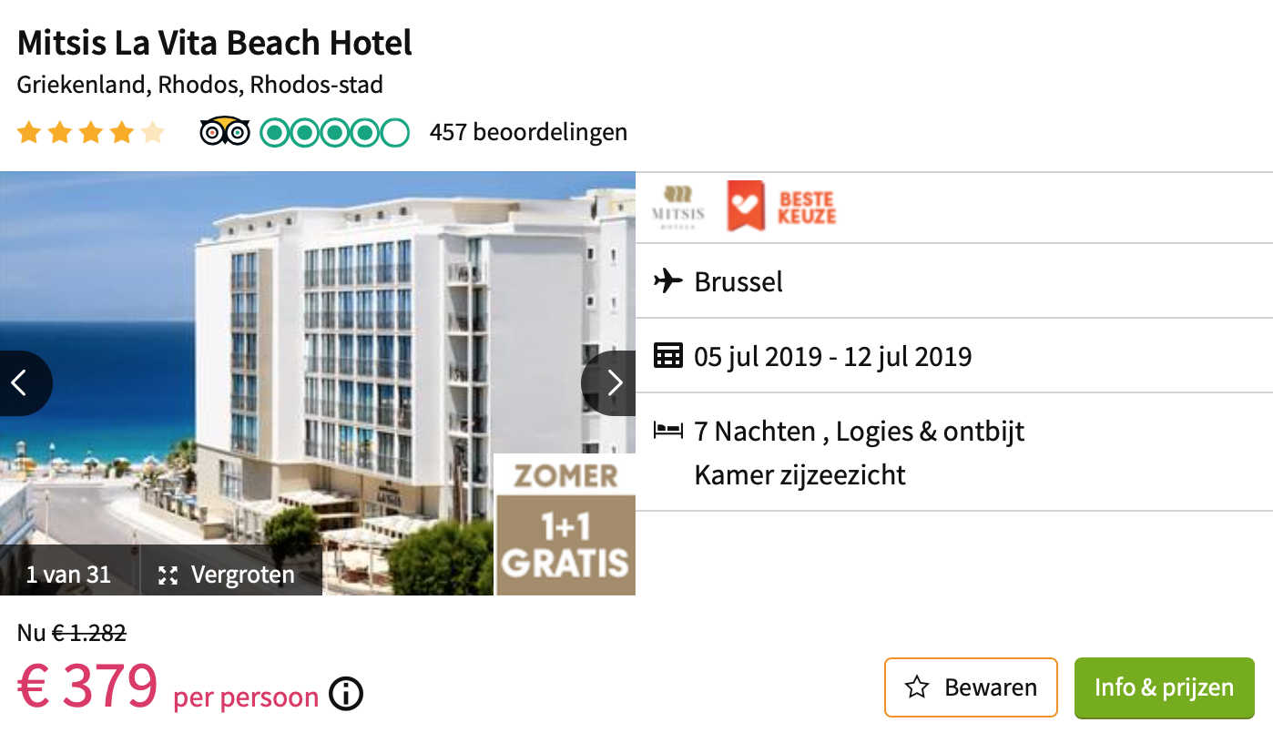 Last-minute: Rhodos incl. hotel €398 p.p.